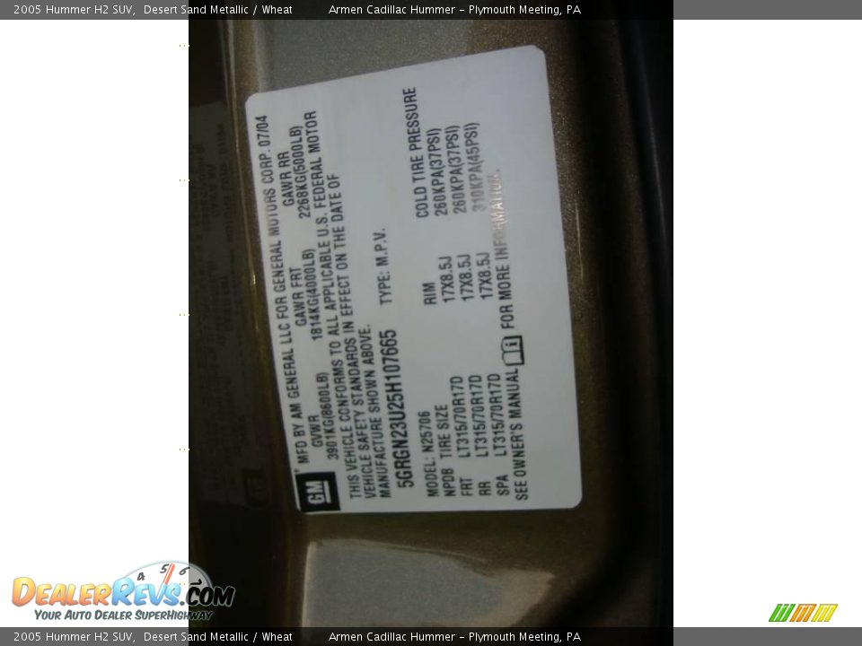 2005 Hummer H2 SUV Desert Sand Metallic / Wheat Photo #34