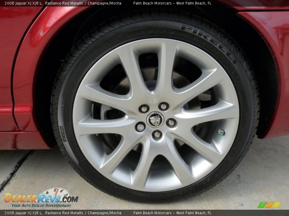 2008 Jaguar XJ XJ8 L Radiance Red Metallic / Champagne/Mocha Photo #13