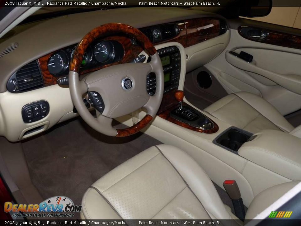 2008 Jaguar XJ XJ8 L Radiance Red Metallic / Champagne/Mocha Photo #15