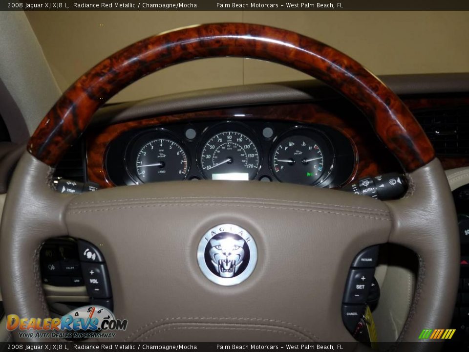 2008 Jaguar XJ XJ8 L Radiance Red Metallic / Champagne/Mocha Photo #36