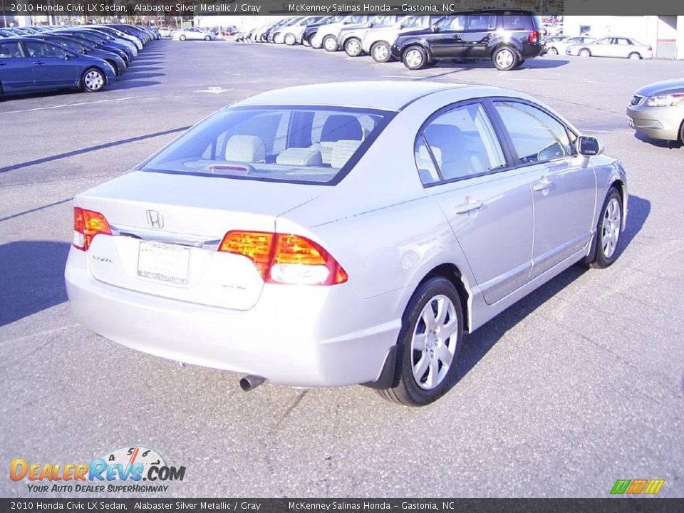 2010 Honda Civic LX Sedan Alabaster Silver Metallic / Gray Photo #4