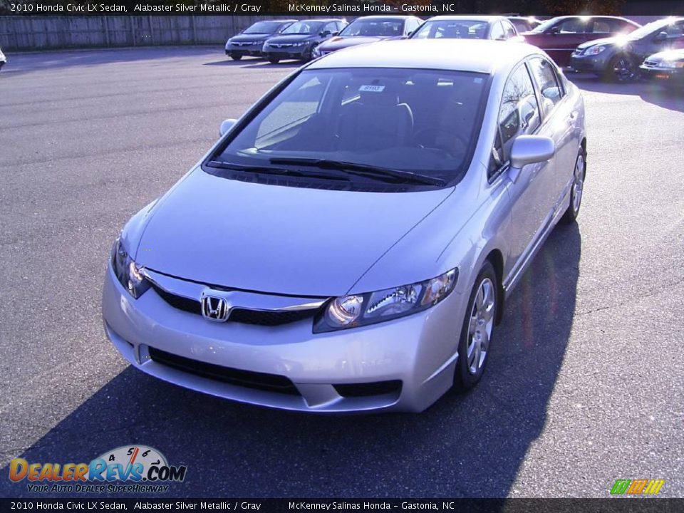 2010 Honda Civic LX Sedan Alabaster Silver Metallic / Gray Photo #7