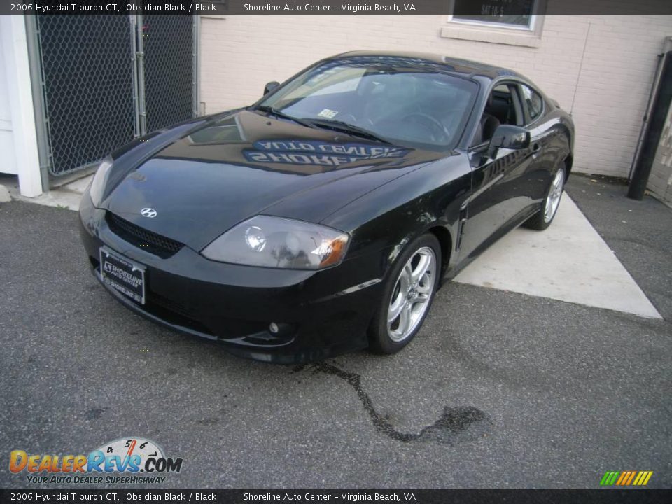 2006 Hyundai Tiburon GT Obsidian Black / Black Photo #2