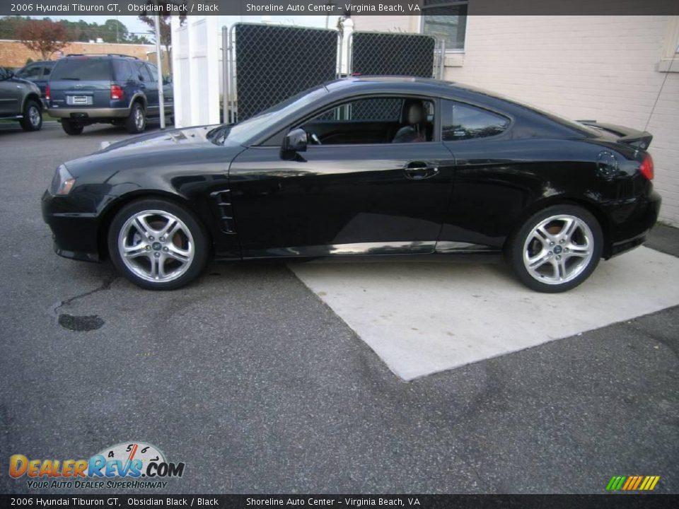 2006 Hyundai Tiburon GT Obsidian Black / Black Photo #3