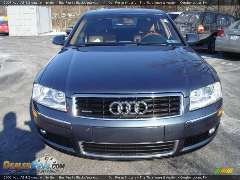 2005 Audi A8 4.2 quattro Northern Blue Pearl / Black/Amaretto Photo #2