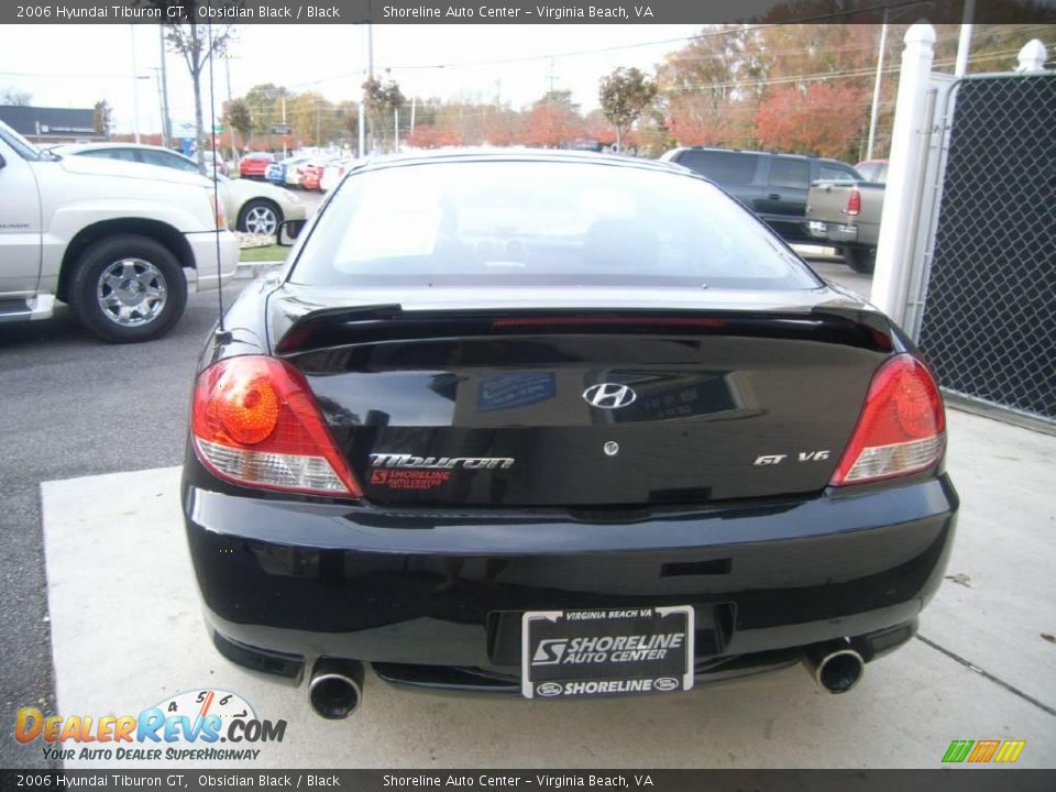 2006 Hyundai Tiburon GT Obsidian Black / Black Photo #5