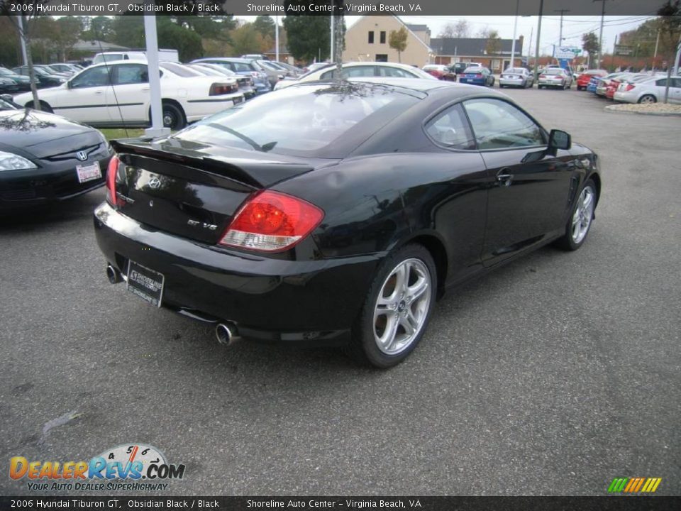 2006 Hyundai Tiburon GT Obsidian Black / Black Photo #6