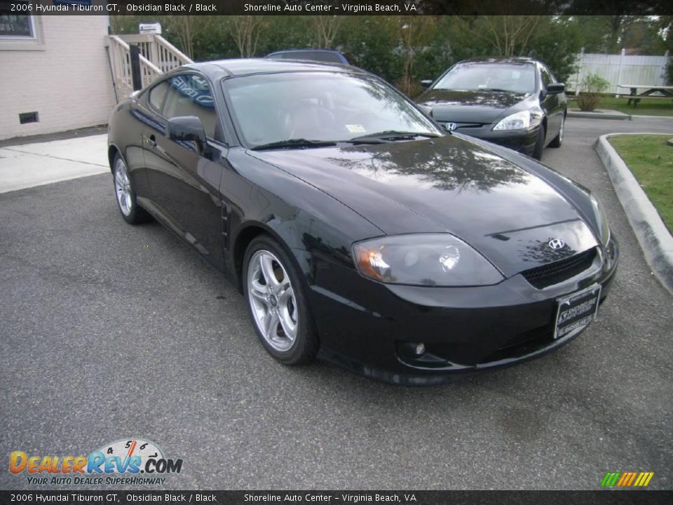 2006 Hyundai Tiburon GT Obsidian Black / Black Photo #8