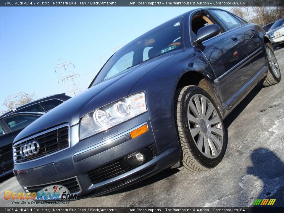 2005 Audi A8 4.2 quattro Northern Blue Pearl / Black/Amaretto Photo #4