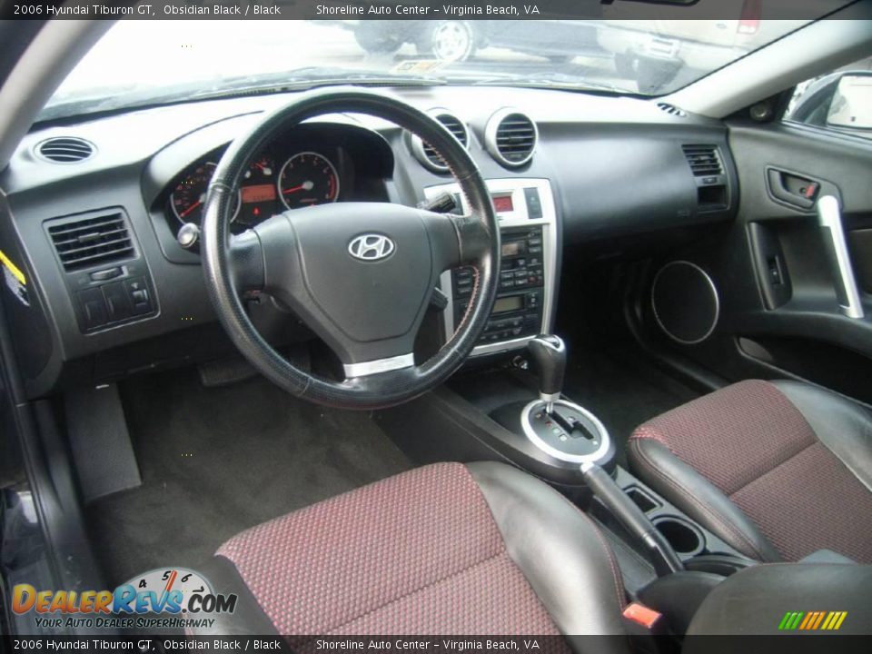 2006 Hyundai Tiburon GT Obsidian Black / Black Photo #12