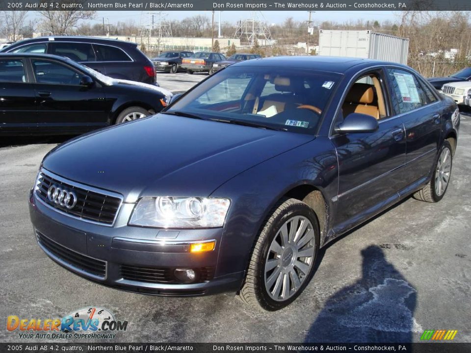 2005 Audi A8 4.2 quattro Northern Blue Pearl / Black/Amaretto Photo #9