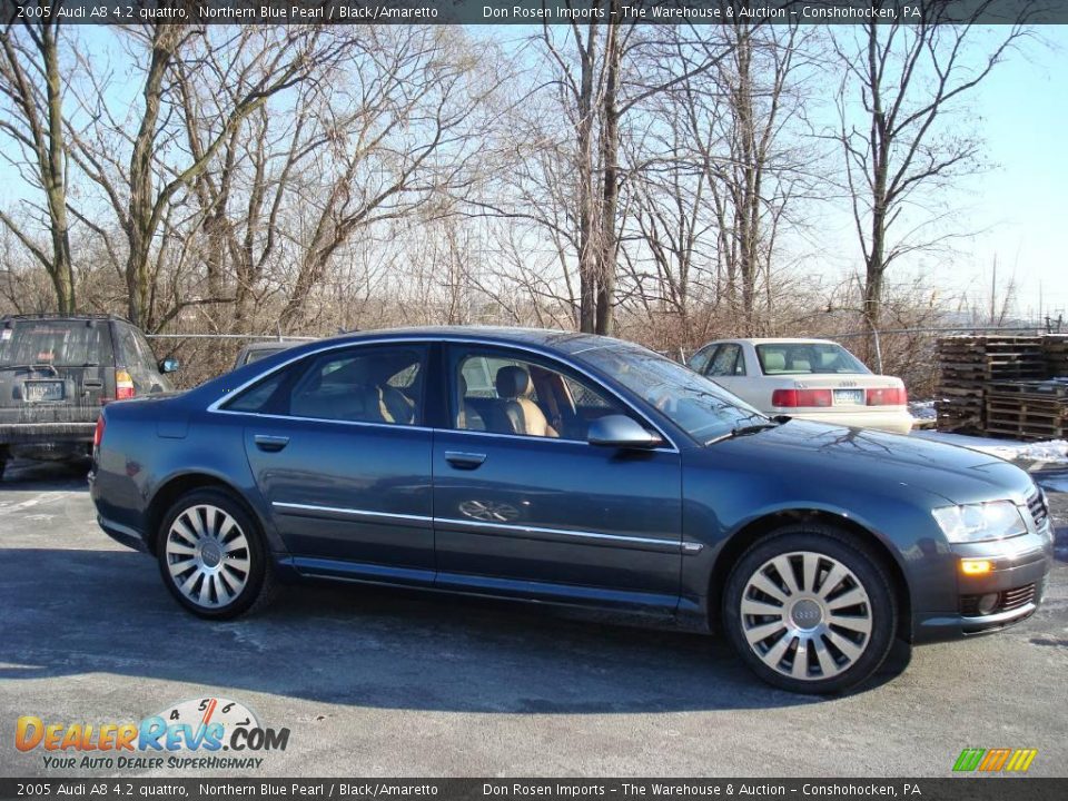 2005 Audi A8 4.2 quattro Northern Blue Pearl / Black/Amaretto Photo #11