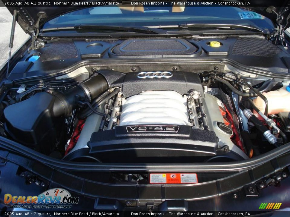 2005 Audi A8 4.2 quattro Northern Blue Pearl / Black/Amaretto Photo #18