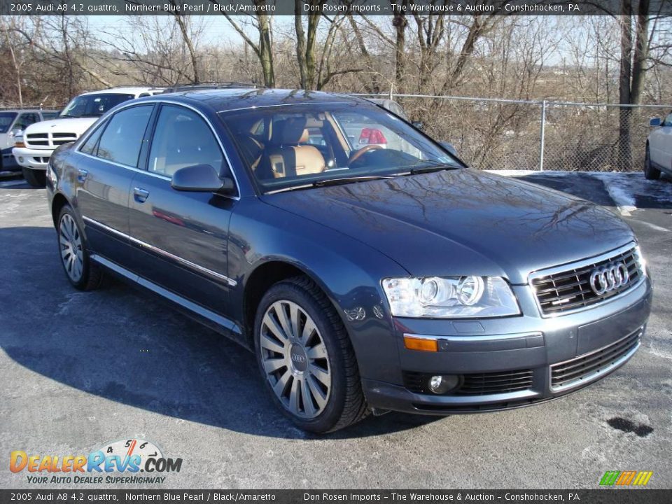 2005 Audi A8 4.2 quattro Northern Blue Pearl / Black/Amaretto Photo #19