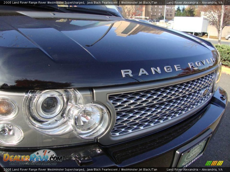2008 Land Rover Range Rover Westminster Supercharged Java Black Pearlescent / Westminster Jet Black/Tan Photo #8