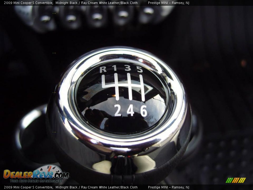2009 Mini Cooper S Convertible Midnight Black / Ray Cream White Leather/Black Cloth Photo #13