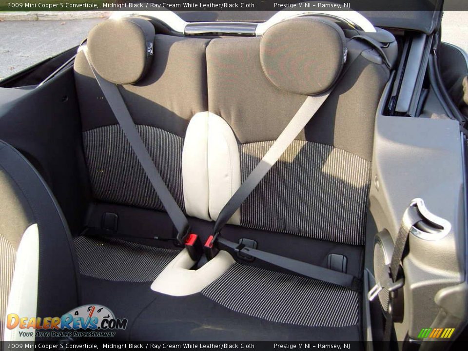 2009 Mini Cooper S Convertible Midnight Black / Ray Cream White Leather/Black Cloth Photo #15
