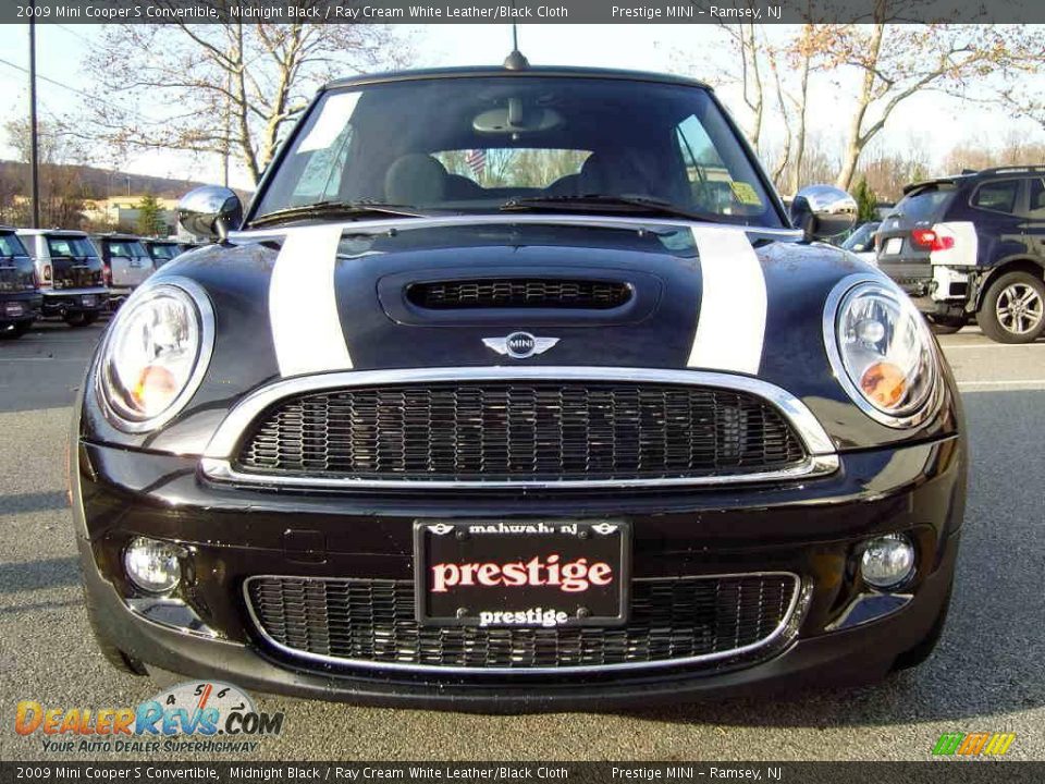 2009 Mini Cooper S Convertible Midnight Black / Ray Cream White Leather/Black Cloth Photo #18