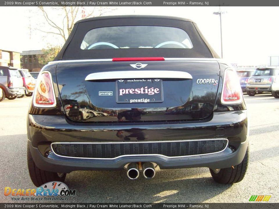 2009 Mini Cooper S Convertible Midnight Black / Ray Cream White Leather/Black Cloth Photo #23