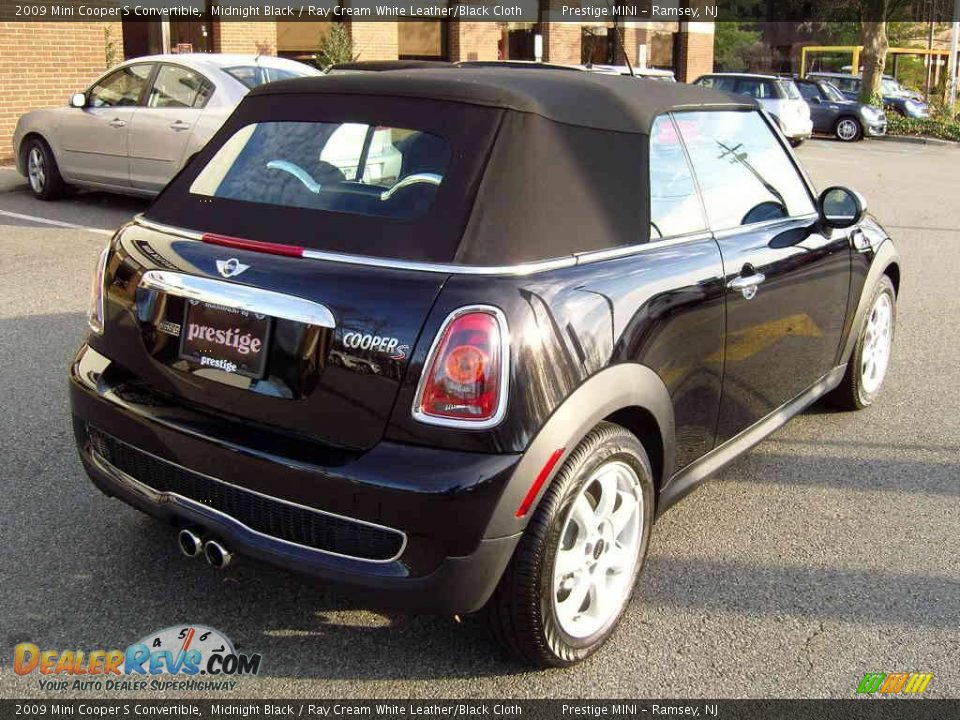 2009 Mini Cooper S Convertible Midnight Black / Ray Cream White Leather/Black Cloth Photo #24