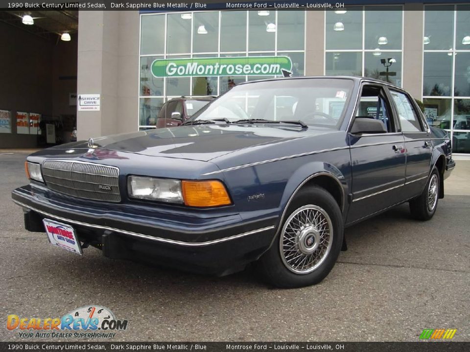 1990 Buick Century Limited Sedan Dark Sapphire Blue Metallic / Blue Photo #1