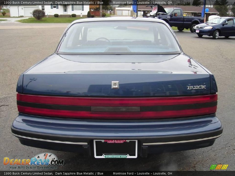 1990 Buick Century Limited Sedan Dark Sapphire Blue Metallic / Blue Photo #4