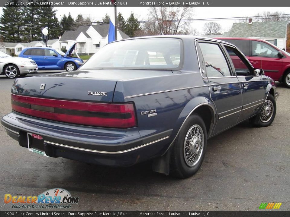 1990 Buick Century Limited Sedan Dark Sapphire Blue Metallic / Blue Photo #5