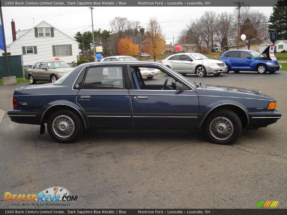 1990 Buick Century Limited Sedan Dark Sapphire Blue Metallic / Blue Photo #6