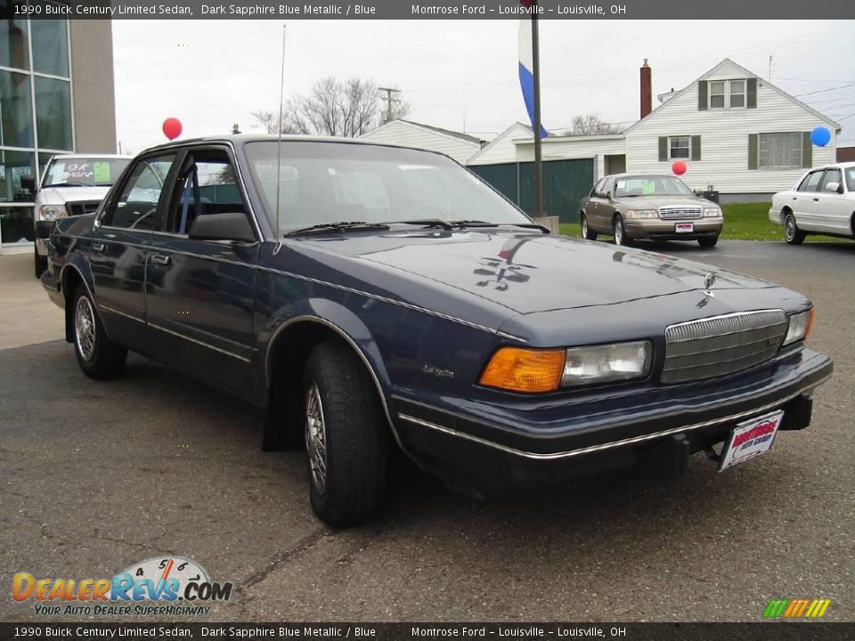 1990 Buick Century Limited Sedan Dark Sapphire Blue Metallic / Blue Photo #7