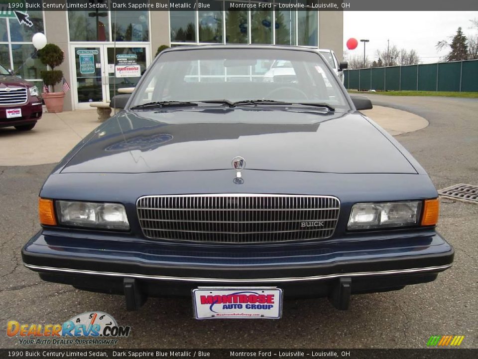 1990 Buick Century Limited Sedan Dark Sapphire Blue Metallic / Blue Photo #8