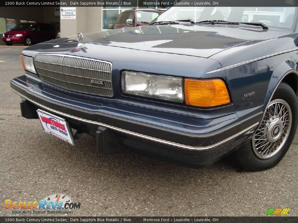 1990 Buick Century Limited Sedan Dark Sapphire Blue Metallic / Blue Photo #9