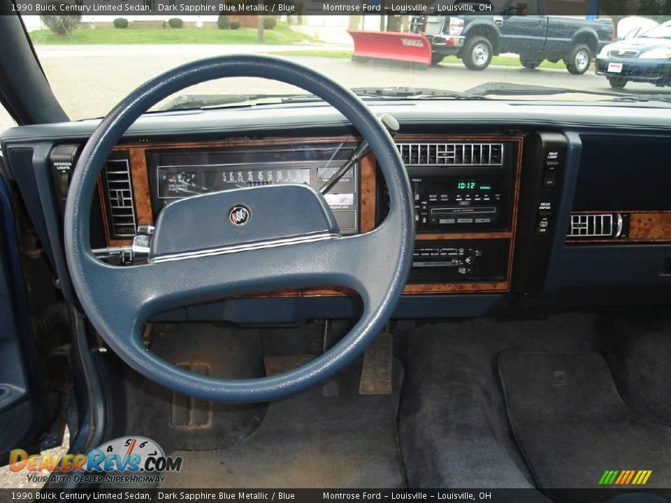 1990 Buick Century Limited Sedan Dark Sapphire Blue Metallic / Blue Photo #16