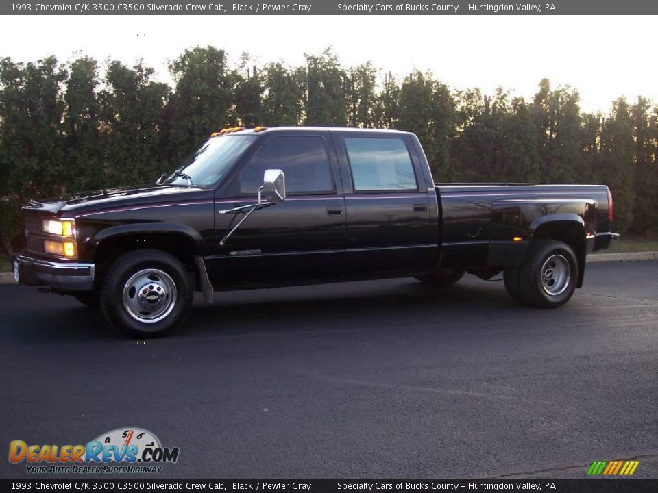 1993 Chevrolet C/K 3500 C3500 Silverado Crew Cab Black / Pewter Gray Photo #1