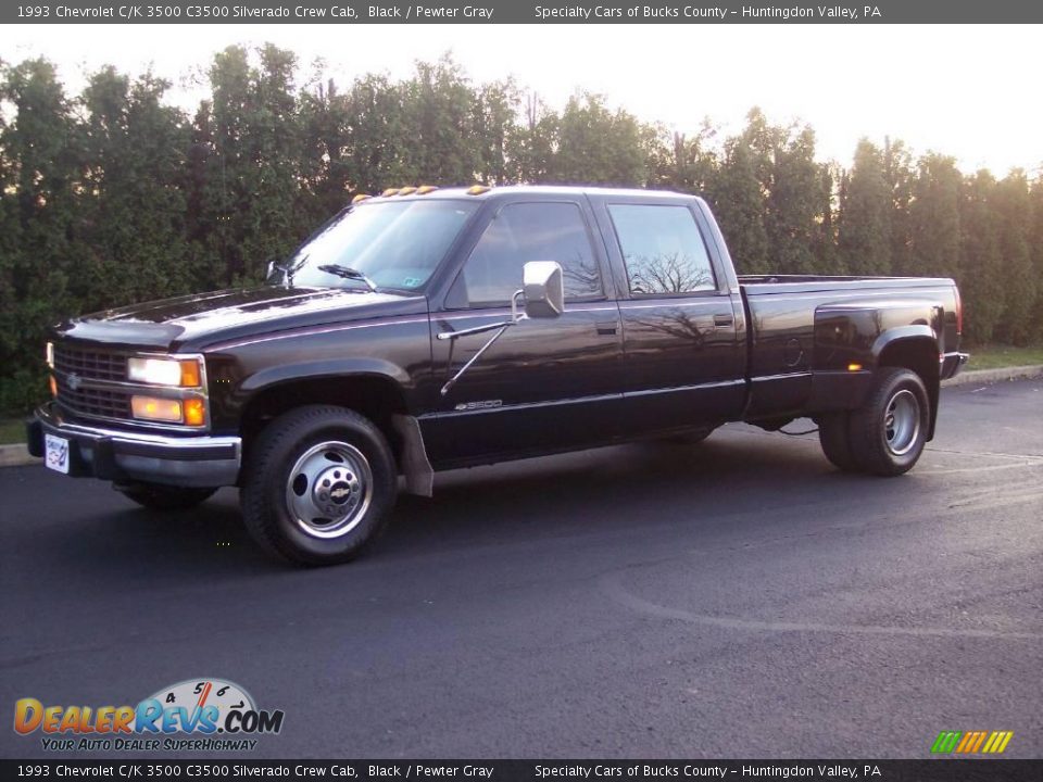 1993 Chevrolet C/K 3500 C3500 Silverado Crew Cab Black / Pewter Gray Photo #2