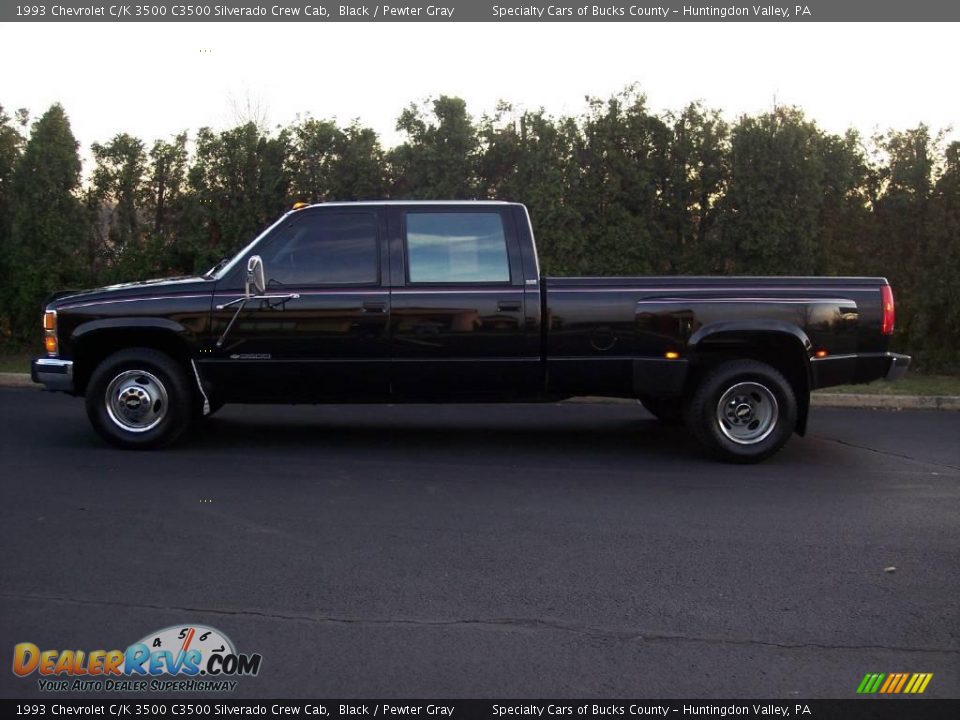 1993 Chevrolet C/K 3500 C3500 Silverado Crew Cab Black / Pewter Gray Photo #5