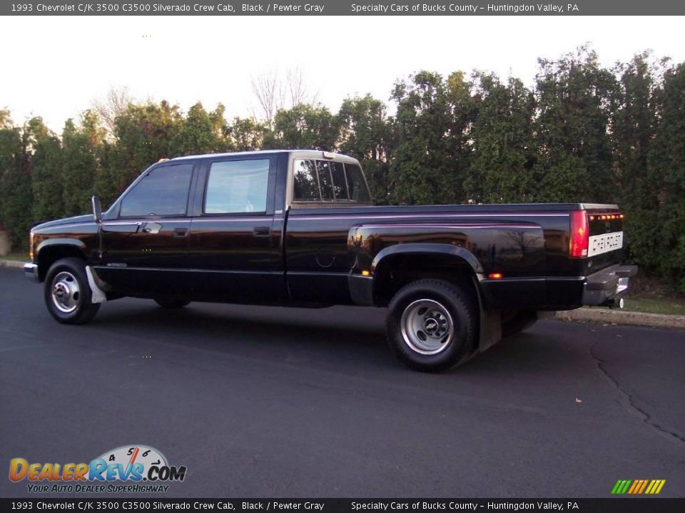1993 Chevrolet C/K 3500 C3500 Silverado Crew Cab Black / Pewter Gray Photo #6