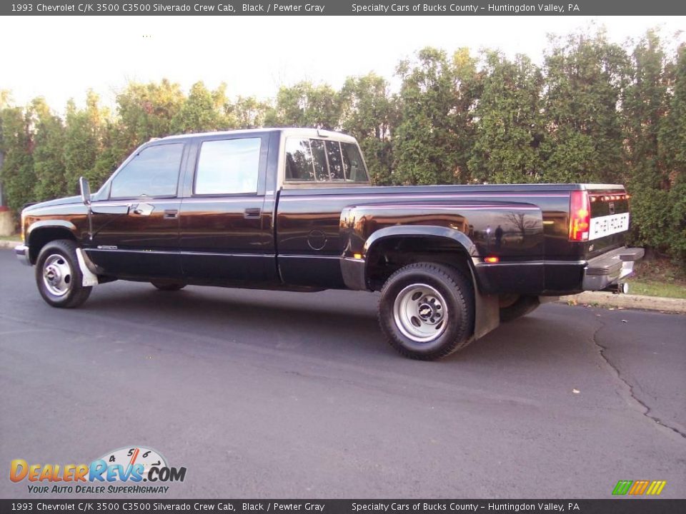 1993 Chevrolet C/K 3500 C3500 Silverado Crew Cab Black / Pewter Gray Photo #7