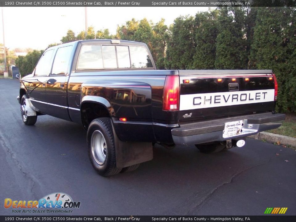 1993 Chevrolet C/K 3500 C3500 Silverado Crew Cab Black / Pewter Gray Photo #8