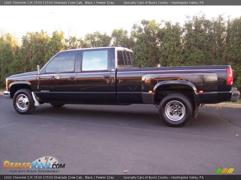 1993 Chevrolet C/K 3500 C3500 Silverado Crew Cab Black / Pewter Gray Photo #9