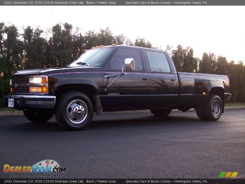 1993 Chevrolet C/K 3500 C3500 Silverado Crew Cab Black / Pewter Gray Photo #10