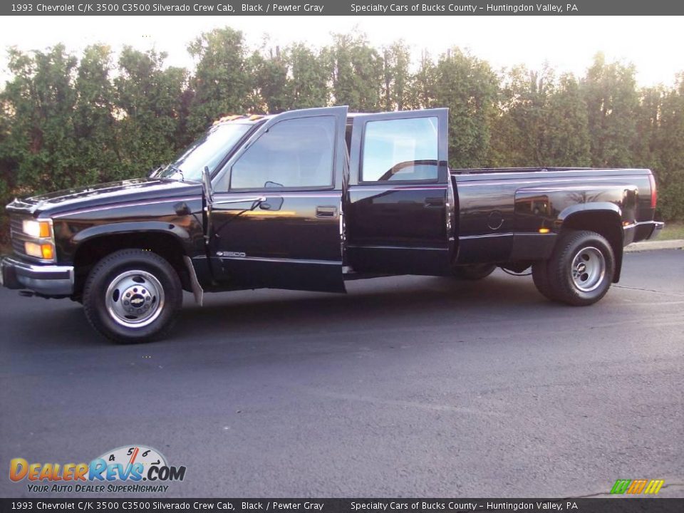1993 Chevrolet C/K 3500 C3500 Silverado Crew Cab Black / Pewter Gray Photo #13