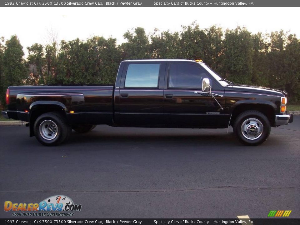 1993 Chevrolet C/K 3500 C3500 Silverado Crew Cab Black / Pewter Gray Photo #16