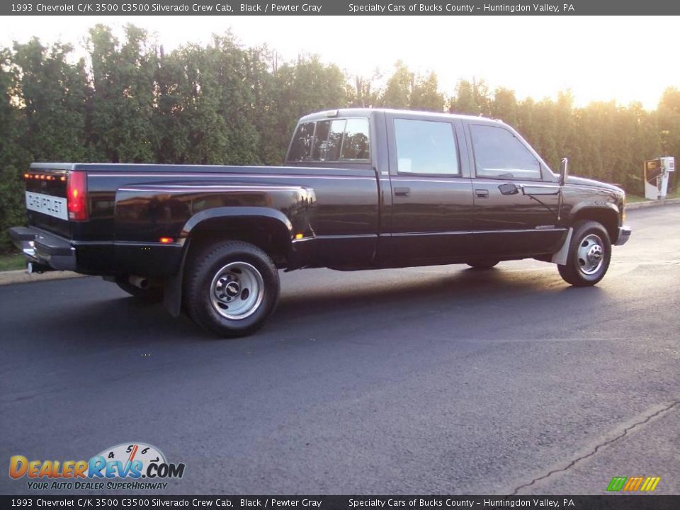 1993 Chevrolet C/K 3500 C3500 Silverado Crew Cab Black / Pewter Gray Photo #17
