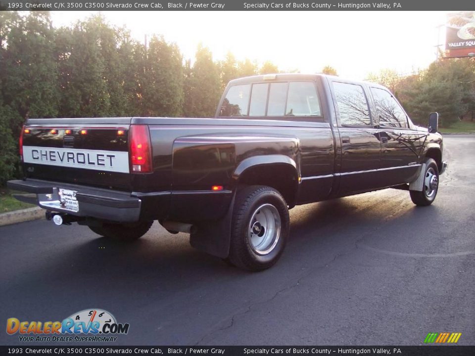 1993 Chevrolet C/K 3500 C3500 Silverado Crew Cab Black / Pewter Gray Photo #18