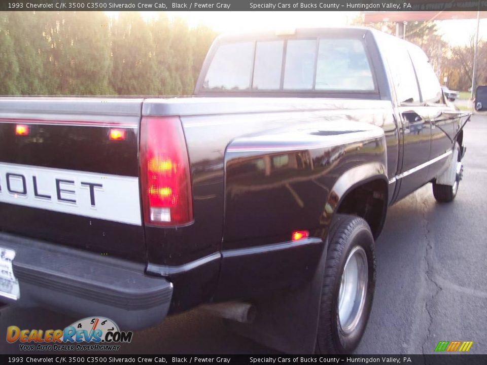 1993 Chevrolet C/K 3500 C3500 Silverado Crew Cab Black / Pewter Gray Photo #20
