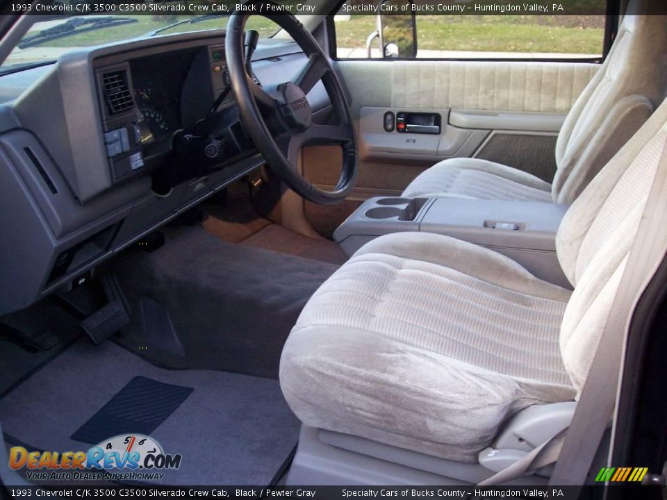 1993 Chevrolet C/K 3500 C3500 Silverado Crew Cab Black / Pewter Gray Photo #26