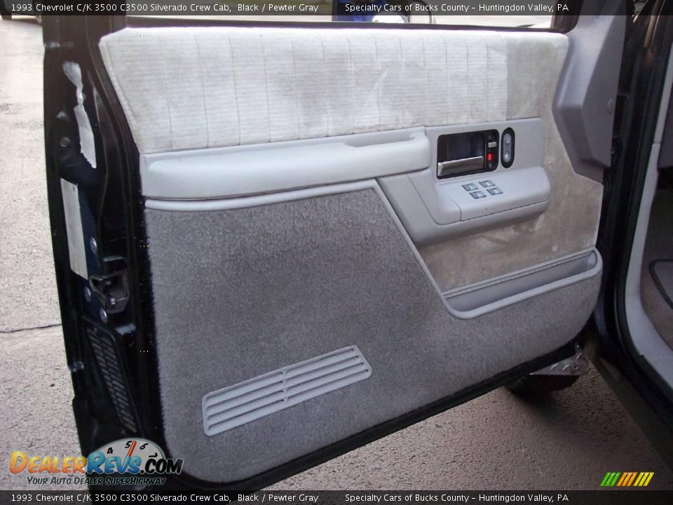 1993 Chevrolet C/K 3500 C3500 Silverado Crew Cab Black / Pewter Gray Photo #27