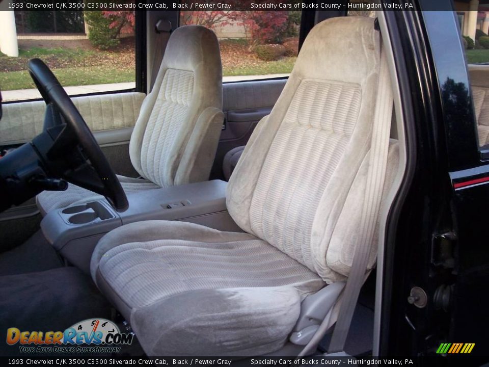 1993 Chevrolet C/K 3500 C3500 Silverado Crew Cab Black / Pewter Gray Photo #28