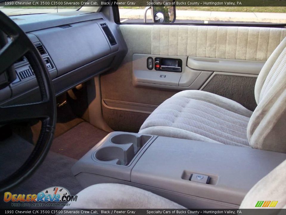 1993 Chevrolet C/K 3500 C3500 Silverado Crew Cab Black / Pewter Gray Photo #29