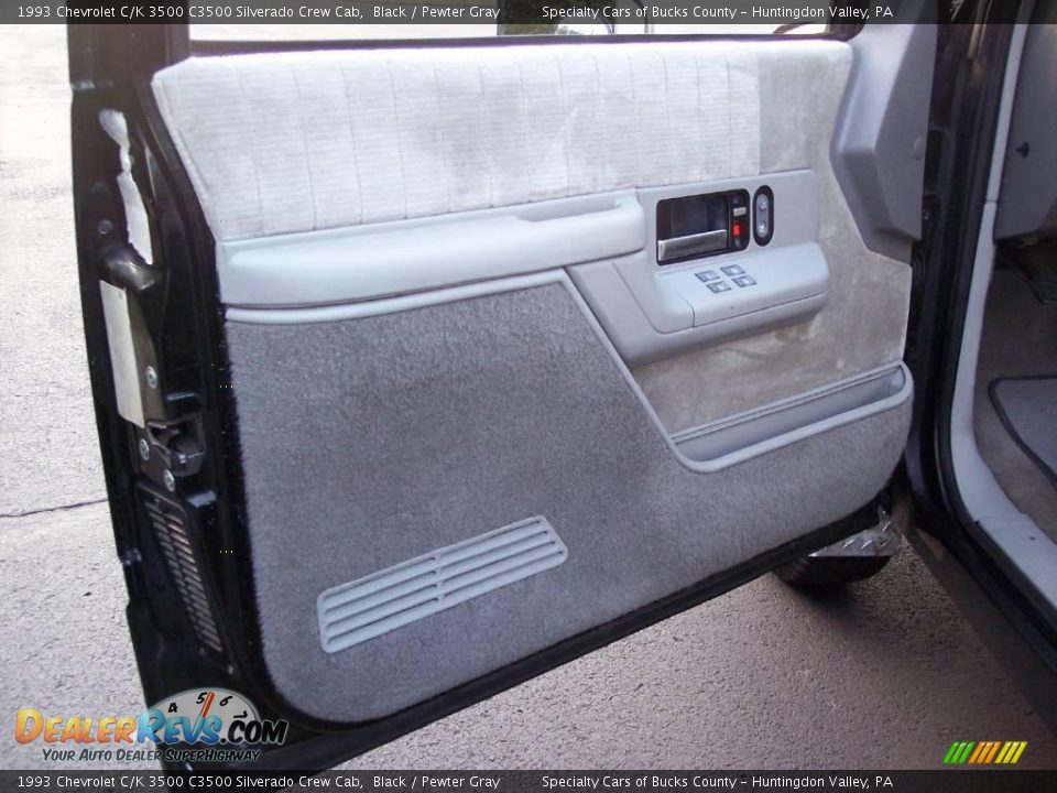 1993 Chevrolet C/K 3500 C3500 Silverado Crew Cab Black / Pewter Gray Photo #31